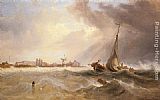 Shipping off a Coast in Choppy Seas by James Wilson Carmichael